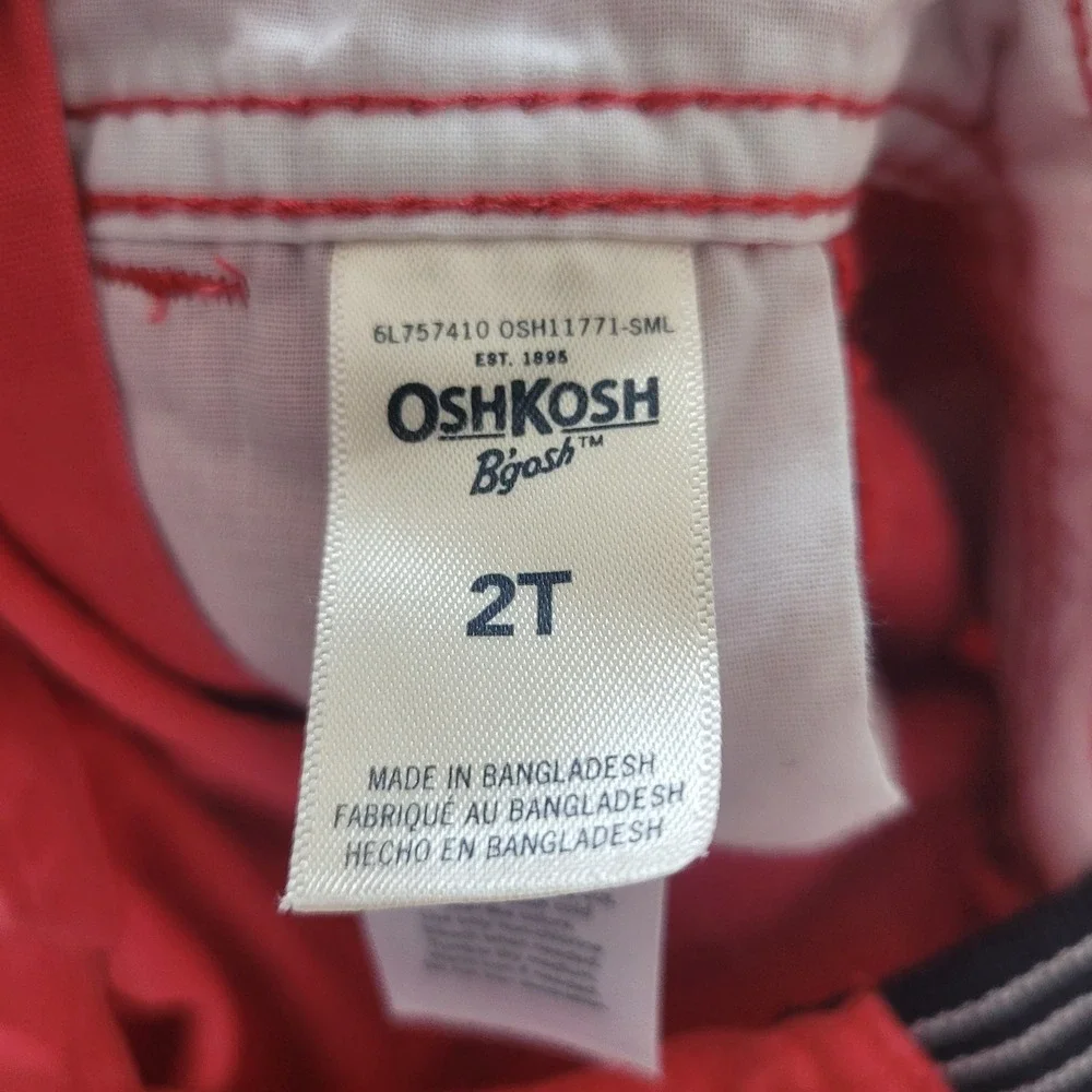 OshKosh Bgosh Kids Red Cotton Vestbak Shortalls Overalls Size 2T OSH11771-SML